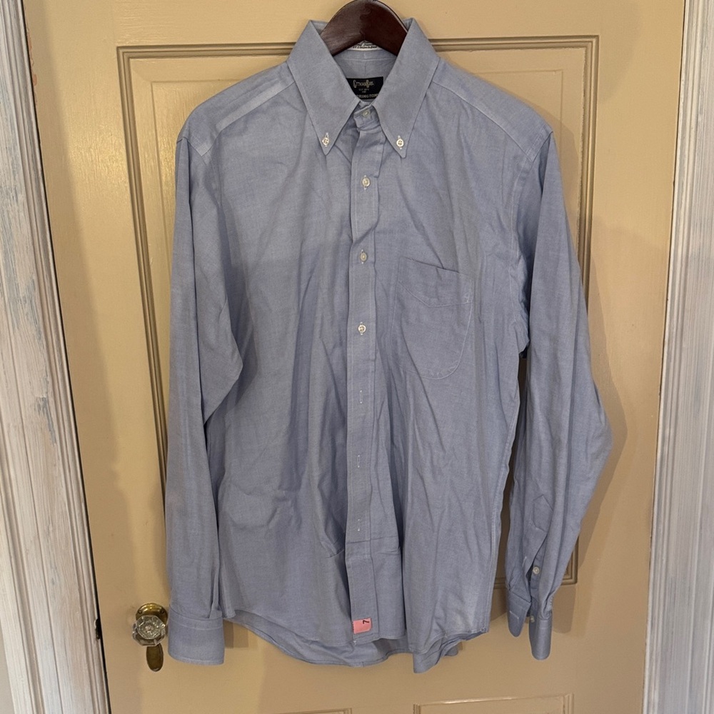 Gitman Brothers Light Blue Casual Dress Shirt Button Down Collar NICE